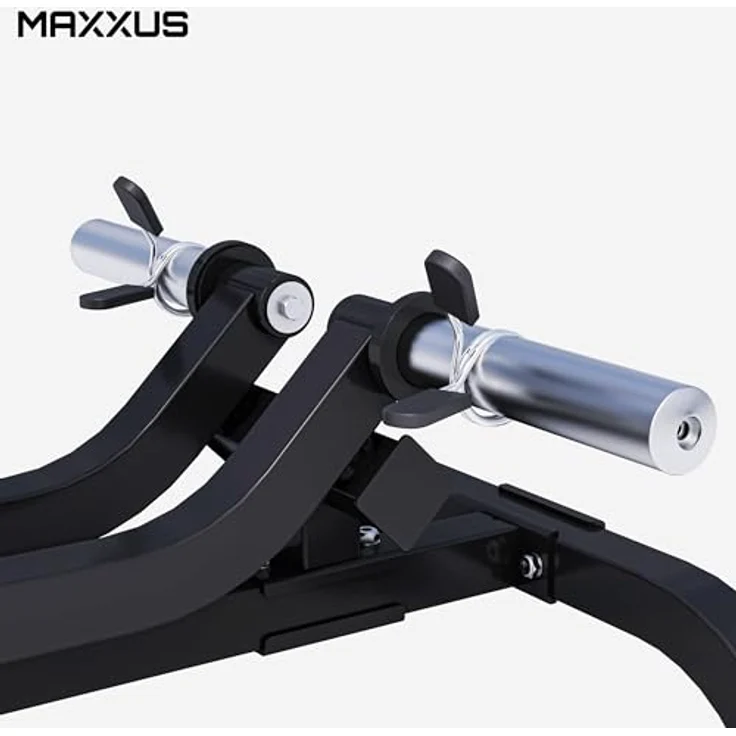 GORILLA SPORTS MAXXUS Rudermaschine - Verstellbar, 140x96x110 cm, für 30/31 und 50/51mm Hantelscheiben, bis 200 kg, rutschfeste Füße, Schwarz - Rückentrainer, Rudergerät für Zuhause, Krafttraining – Bild 4