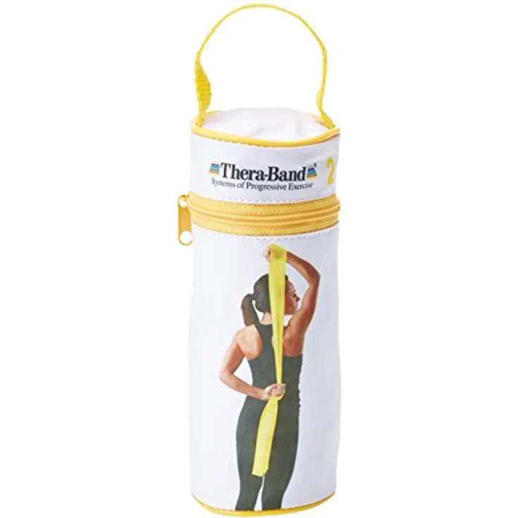THERABAND Thera-Band Übungsband 2,5 m, leichtes Widerstandsband aus Latex im RV-Beutel, gelb – Bild 2