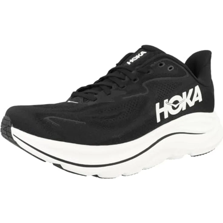 Hoka One One M Clifton 10 Wide, Laufschuh mit CMEVA-Dämpfung, atmungsaktivem Obermaterial, schwarz/weiß, Größe 42 – Bild 4