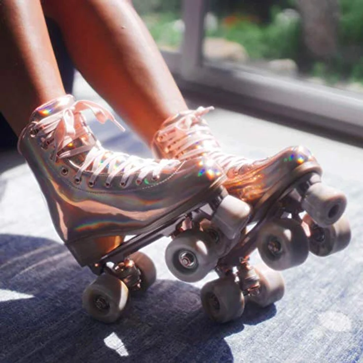 Impala Quad Skate, Damen Rollschuhe, Roségold mit individuellen Druck und PU-Bremsstopper, Größe 37 – Bild 7