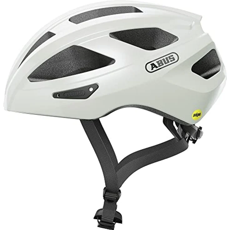 ABUS Macator MIPS, Rennradhelm für Einsteiger mit Schirm, ponytail-kompatibel, Weiß, Größe M – Bild 1