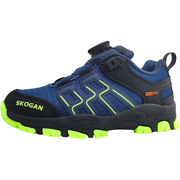 Skogan Skari Halbschuhe Jungen, wasserdichte Sneaker low in navy lime, Größe 36, Synthetik, Drehverschluss