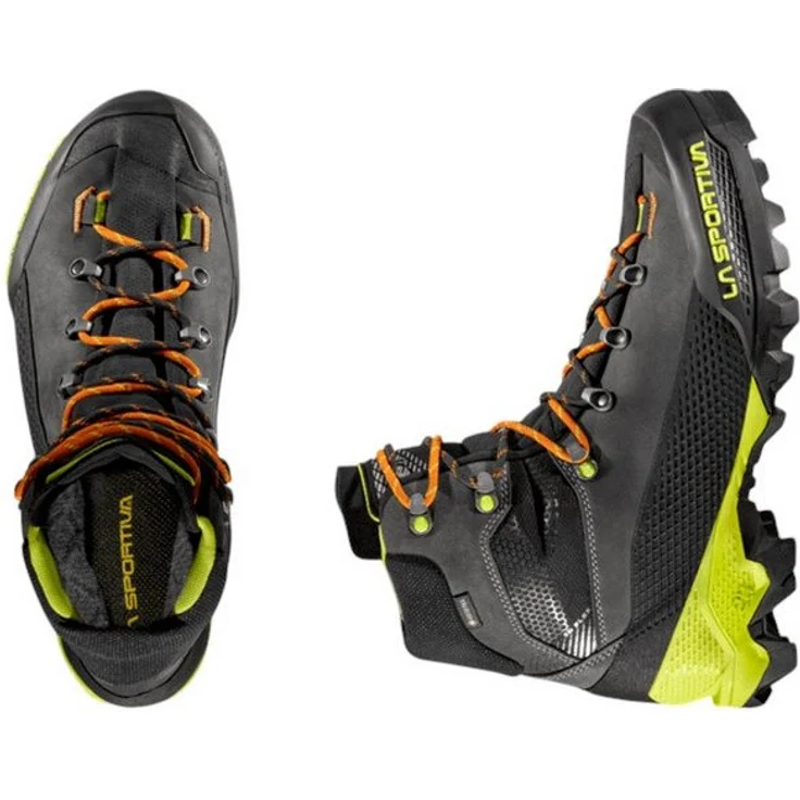 La Sportiva Aequilibrium LT GTX, wasserdichter Nubukleder Wanderschuh für alpine Exkursionen, Carbon/Lime Punch
