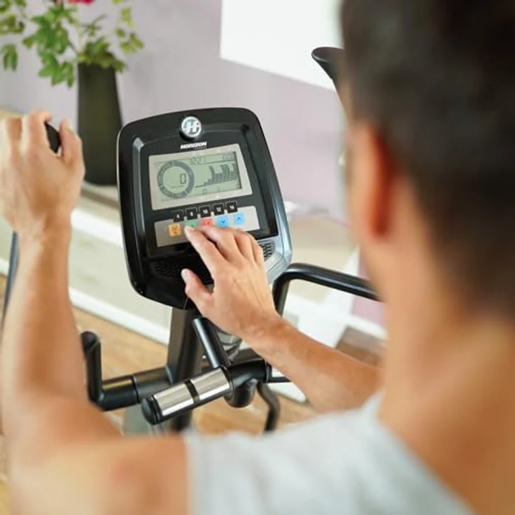 Horizon Fitness Crosstrainer Andes 3.1, Klappbarer Crosstrainer in Grau-Schwarz mit Sixstar-Rahmen – Bild 8