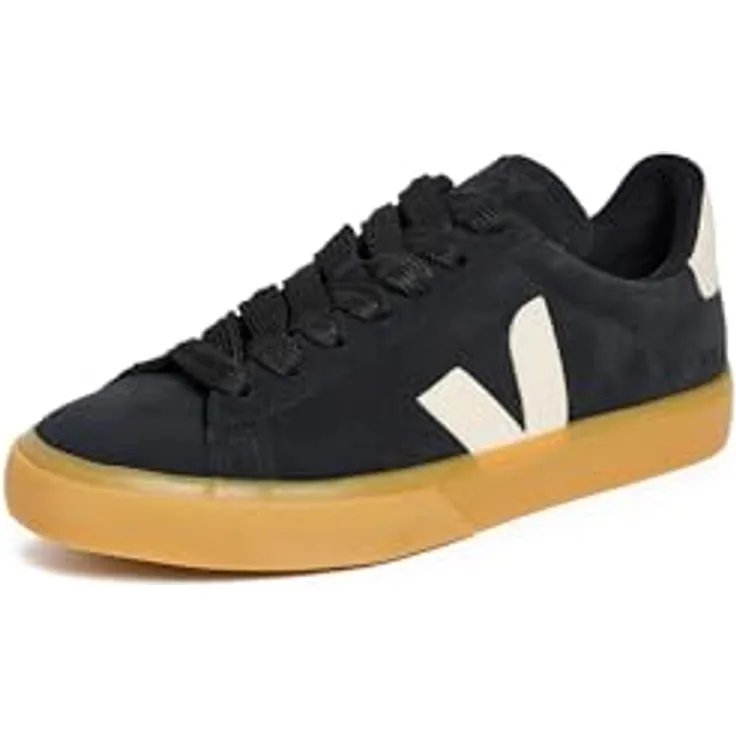 Veja Campo Suede Leder Sneaker für Männer, in Schwarz Weiß, Größe 8 UK - 42 EU - 9 US, wasserabweisend, gegerbt