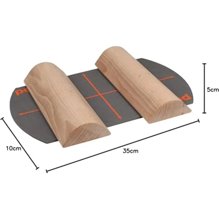 Pedalo Balance Trainer, Fußwalzen aus Massivholz mit Anti-Rutsch-Matte, beige – Bild 7