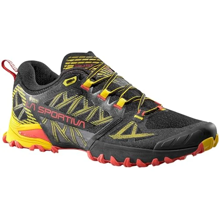 LaSportiva Bushido III GTX, Wanderschuhe mit GORE-TEX Invisible Fit, schwarz/gelb, Größe 42 – Bild 1