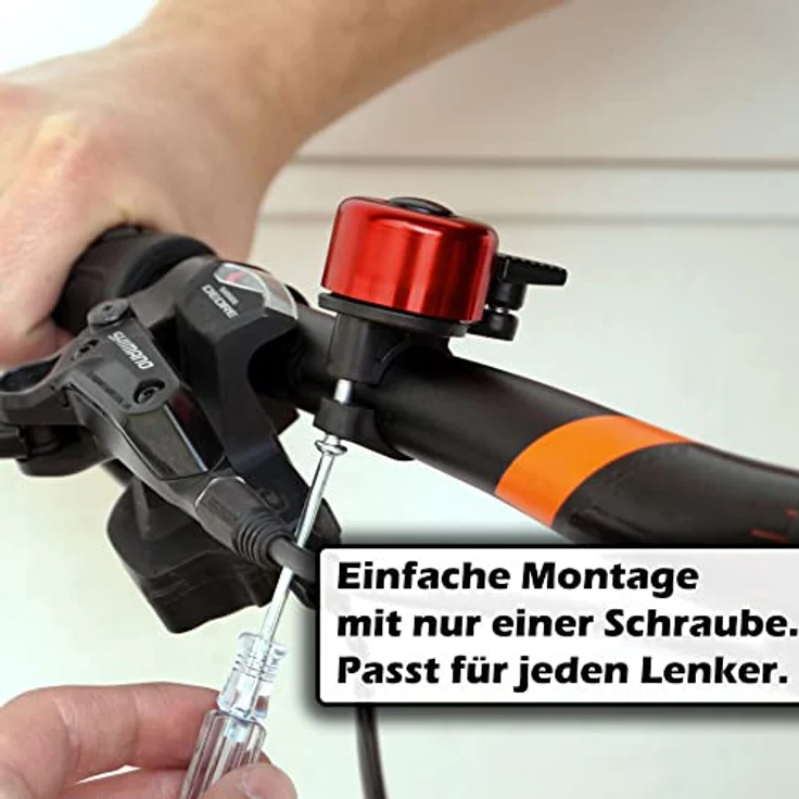 TF-Mind Fahrradklingel 120dB, heller Klang, 360° drehbarer Klingelhebel, Aluminiumlegierung, schwarz – Bild 4