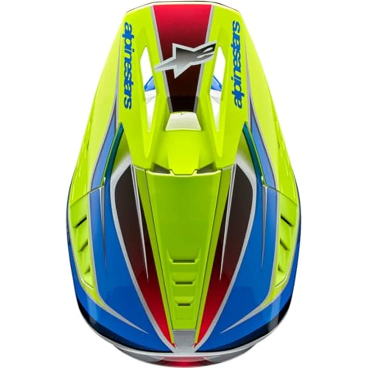 Alpinestars S-M5 Sail 2024, Motocross Helm mit aufprallresistenter Außenschale, belüftet, gelb/blau, M (57/58) – Bild 2