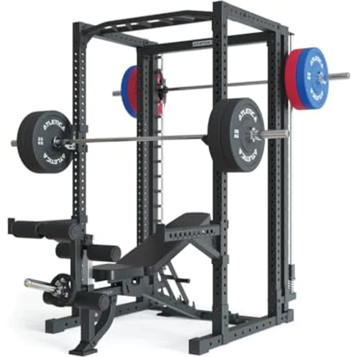 Atletica R7-Reeve Power Rack | Power Rack mit Smith Machine | Kompaktes Basisrack für Grundübungen | Calisthenics | Kniebeugen | Bankdrücken | Schulterdrücken | Rudern Größe 220 cm – Bild 3