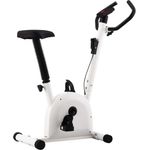 vidaXL Heimtrainer mit Riemenantrieb Weiß, Ergometer mit verstellbarem Sattel und Mikro-einstellbarem Gurtwiderstand