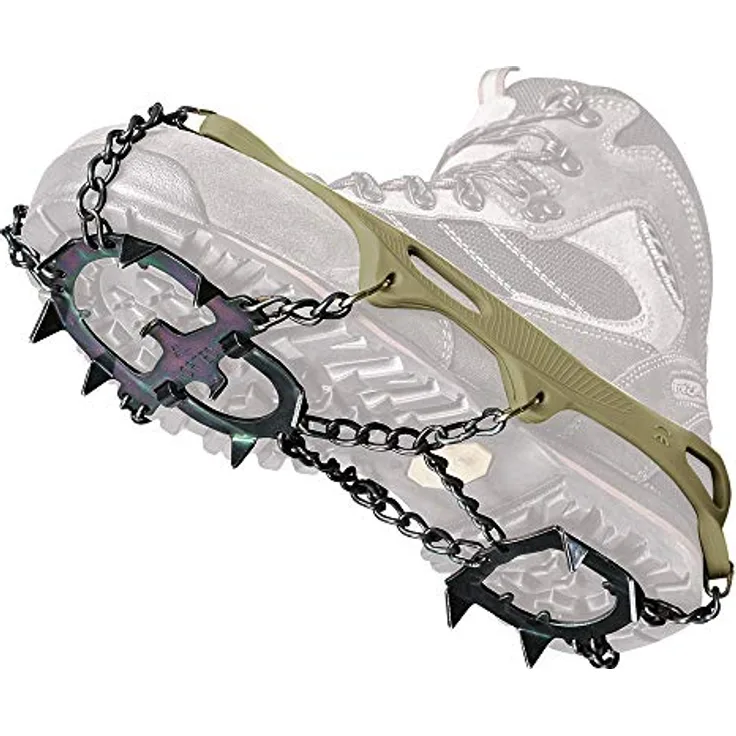Nortec Steigeisen ALP Forest, Micro Steigeisen für Jagd und Arbeit, 13 Spikes, Etui, Military Green, M