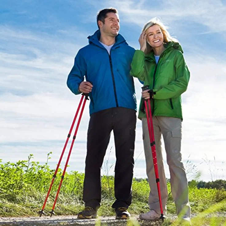 A.I. & E. P.O. Trekkingstöcke, verstellbar von 100-120 cm, ergonomischer Griff, Aluminium leicht, dämpfend für Gelenke – Bild 5