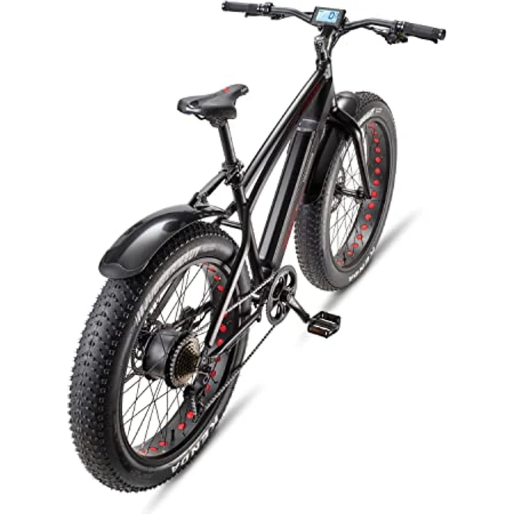 TELEFUNKEN E-Bike Mountainbike Elektrofahrrad Alu, 8 Gang Kettenschaltung - Pedelec Fatbike MTB, Hinterradmotor 250W, Scheibenbremsen, Aufsteiger FM350 - Schwarz – Bild 3
