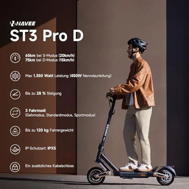 NAVEE ST3 PRO E-Scooter ABE Zertifiziert - 450W 75KM Vierfachaufh?ngung-Federungssystem – Bild 2