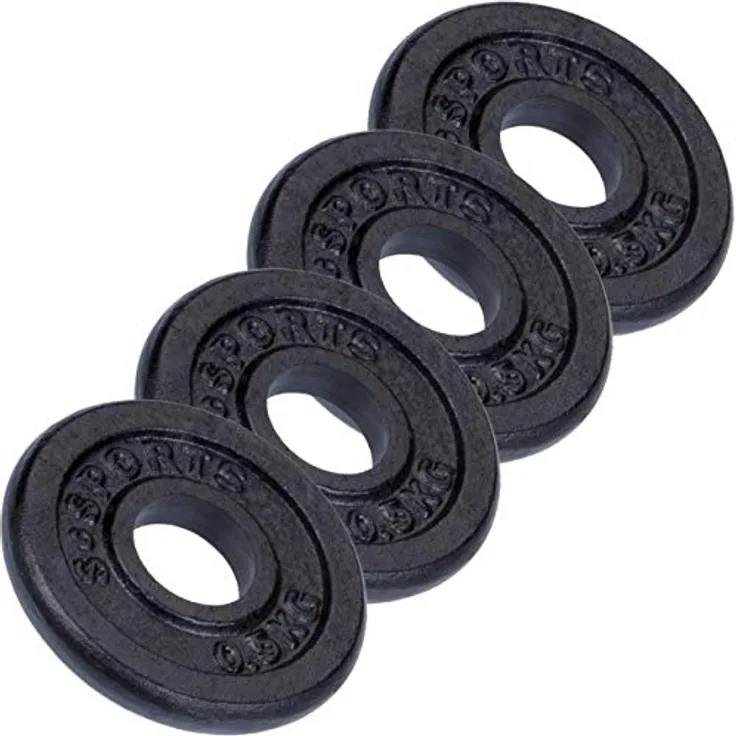 ScSPORTS® Hantelscheiben - Einzeln/Set, Ø 30/31 mm, Gusseisen, Gewichtswahl - Gewichtsscheiben, Set, Hantelgewichte, Fitness Scheiben, Gussscheiben, Gewichte für Hantel, Langhantel