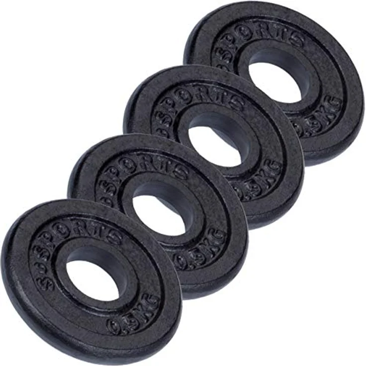 ScSPORTS® Hantelscheiben - Einzeln/Set, Ø 30/31 mm, Gusseisen, Gewichtswahl - Gewichtsscheiben, Set, Hantelgewichte, Fitness Scheiben, Gussscheiben, Gewichte für Hantel, Langhantel – Bild 1