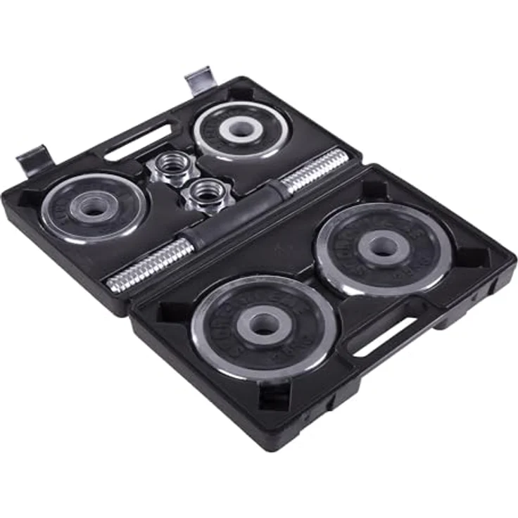 Sport-Thieme Hantel-Set, 10 kg inkl. Koffer | Gummierter Griff | Sehr robust | 4 Chrom-Hantelscheiben mit Gummieinlagen | Für Fitness-Studio oder zu Hause | Markenqualität – Bild 5