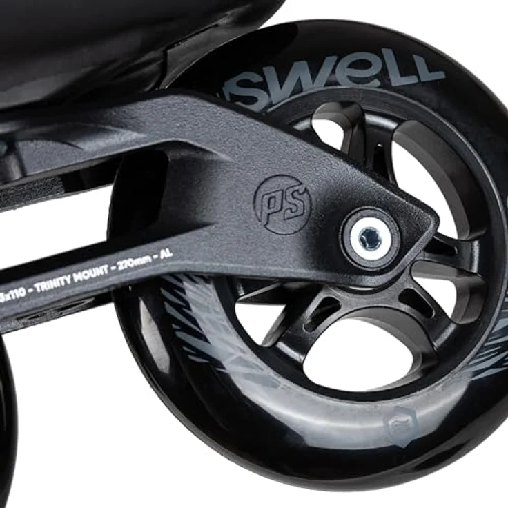 POWERSLIDE Swell Triple Black 110 Inline-Skate Inliner Skate Fitness-Skate 47, Trinity-3-Punkt-Montagesystem, atmungsaktives Mesh, HABS BREMPS, UHR-Räder – Bild 8