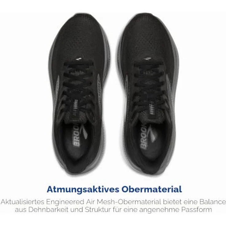 Brooks Ghost 17 Damenlaufschuh, Black/Black/Ebony, mit softer Dämpfung und ausgewogenem Support, Größe 41 – Bild 4