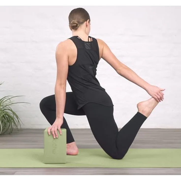 Myga Yoga Block, rutschfest & leicht, ideal für Anfänger & Fortgeschrittene, 23 cm x 14,5 cm x 7,7 cm, optimaler Support für Yoga und Pilates Übungen – Bild 2