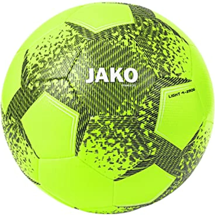 "JAKO Lightball Striker 2.0, Handgenähter Fußball in Neongrün, Größe 4" – Bild 2