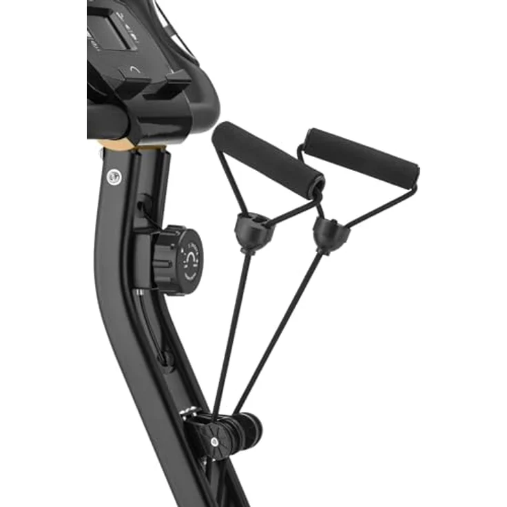 Gymtek Klappbar Magnetischer Heimtrainer Fahrrad für Zuhause bis 120kg, Hometrainer Fahrrad 8 Widerstandsstufen, 4kg Schwungmasse, Ergometer Heimtrainer mit LCD Display - für Home Gym Fitness, schwarz – Bild 4