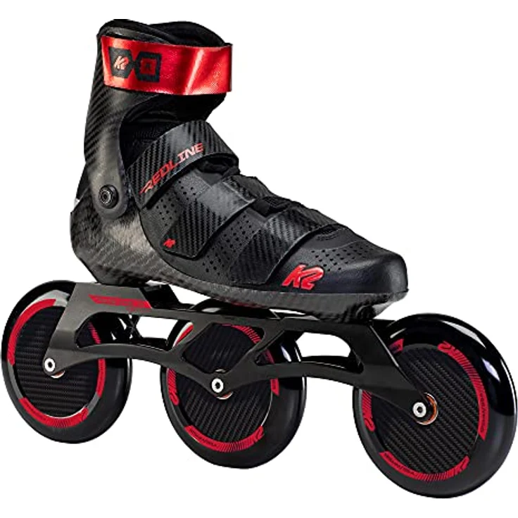 K2 Skates REDLINE 125 Inline Skates Unisex, schwarz-rot, Größe EU: 43.5, Carbon Cuff und Base, hohe Geschwindigkeit – Bild 1