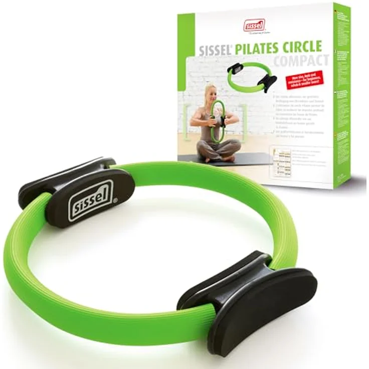 SISSEL® Pilates Circle Compact | Glasfaserring mit Schaumstoffpolstern | Antirutsch-Gummierung | Ideal für Kraft- und Koordinationstraining | Inkl. Übungsposter | Lime – Bild 1