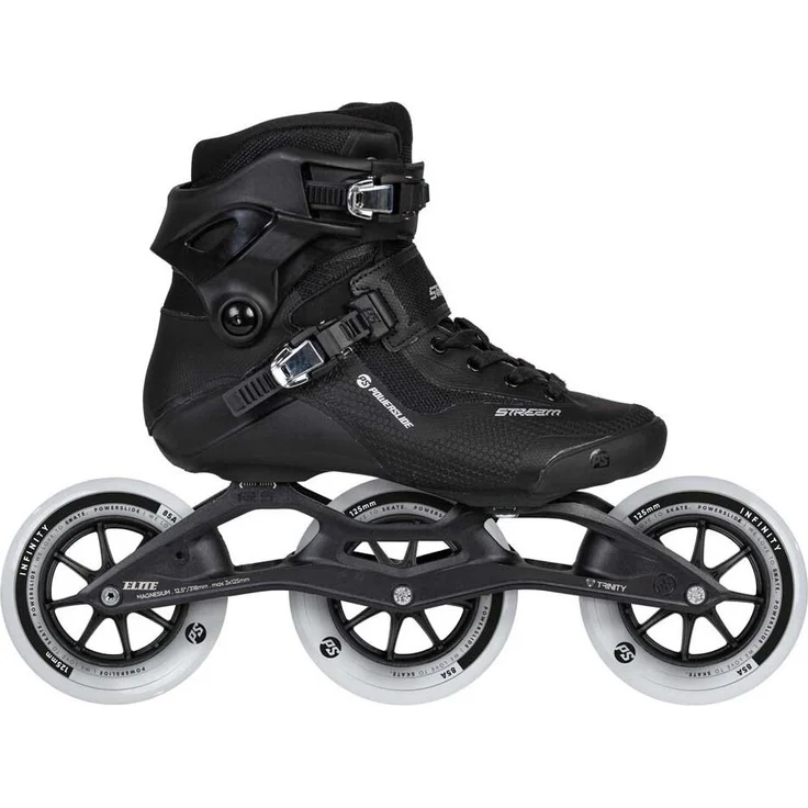 Powerslide Stream Classic 125, Inline-Skates mit TRINITY 3-Punkt-Befestigungssystem und 125mm Rädern, Schwarz, EU 38 – Bild 1