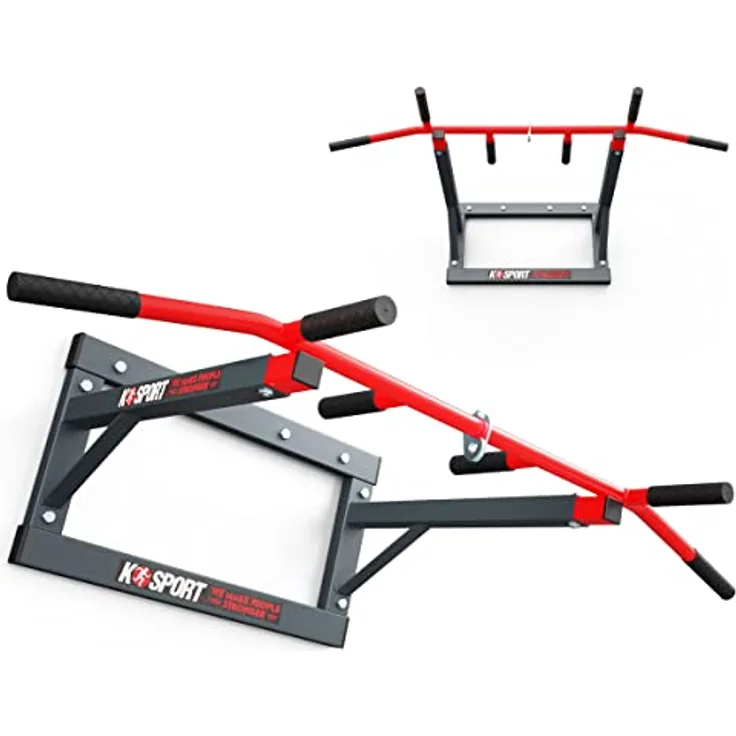 K-Sport: Klimmzugstange zur Wandmontage mit Pull-Up Bar & 3 verschiedenen Griffen I Klimmzugturm für Muskeltraining I Pull Up Mate, inkl. E-Book