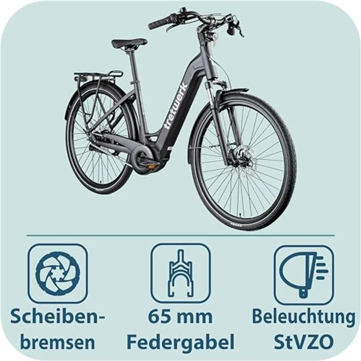 Tretwerk Amber Nexus E-Bike Damen, 28 Zoll Elektrofahrrad mit 550 Wh Akku, Shimano 8-Gang-Nabenschaltung, Tiefeinsteiger für Körpergröße 155 - 185 cm – Bild 7
