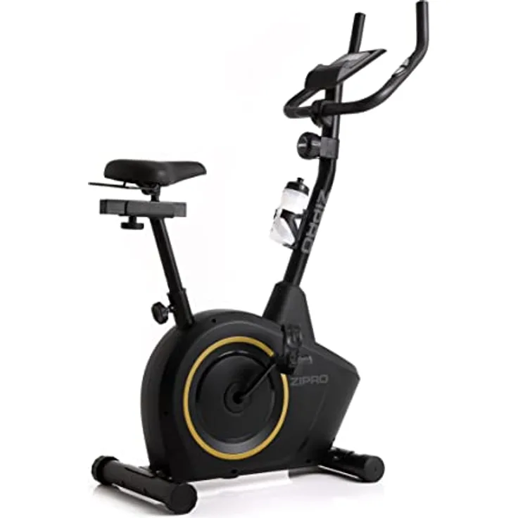 Zipro Heimtrainer Fahrrad Boost Gold, Ergometer Fitnessbikes, Magnetisches Fahrradtrainer, Ergometer Fahrrad bis 120kg, Indoor Bike, Trainingsfahrrad für zuhause, Fahrradergometer Batteriebetrieben