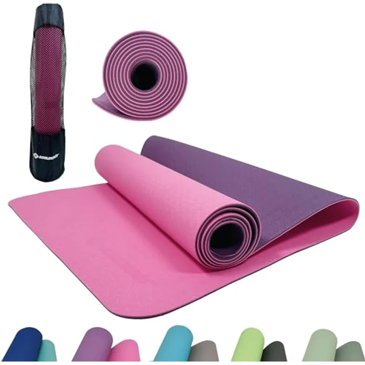 Schildkröt Bicolor Yogamatte Purple-Pink, 4mm, PVC-frei, rutschfest, im Carrybag – Bild 1