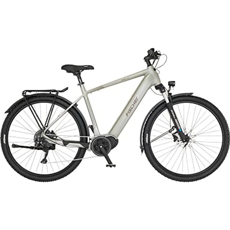 Fischer E-Bike ATB TERRA 4.0i, Elektrofahrrad für Damen und Herren, RH 55 cm, Mittelmotor 80 Nm, 36 V Akku, grau – Bild 1