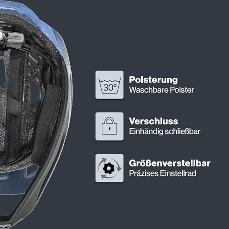 Uvex React Jr Fullface, Kinder MTB Fahrradhelm, dusk blue matt, 52-56 cm, leicht und sicher – Bild 3