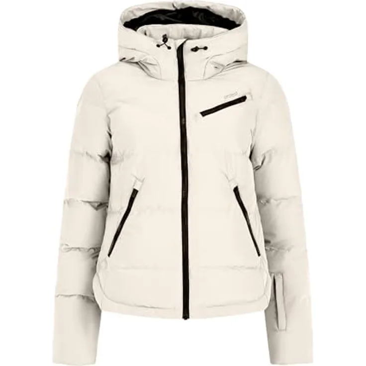 PROTEST PRTLUCID Ski- und Snowboardjacke, atmungsaktiv mit Wassersäule 10.000 mm, PFC-frei, KITOFFWHITE, Größe 36