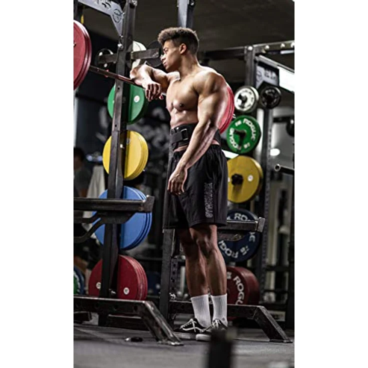 Fitgriff® Gewichthebergürtel V1 - Fitness-Gürtel für Bodybuilding, Krafttraining, Gewichtheben und Crossfit Training - Trainingsgürtel für Damen und Herren (Schwarz, M) – Bild 2