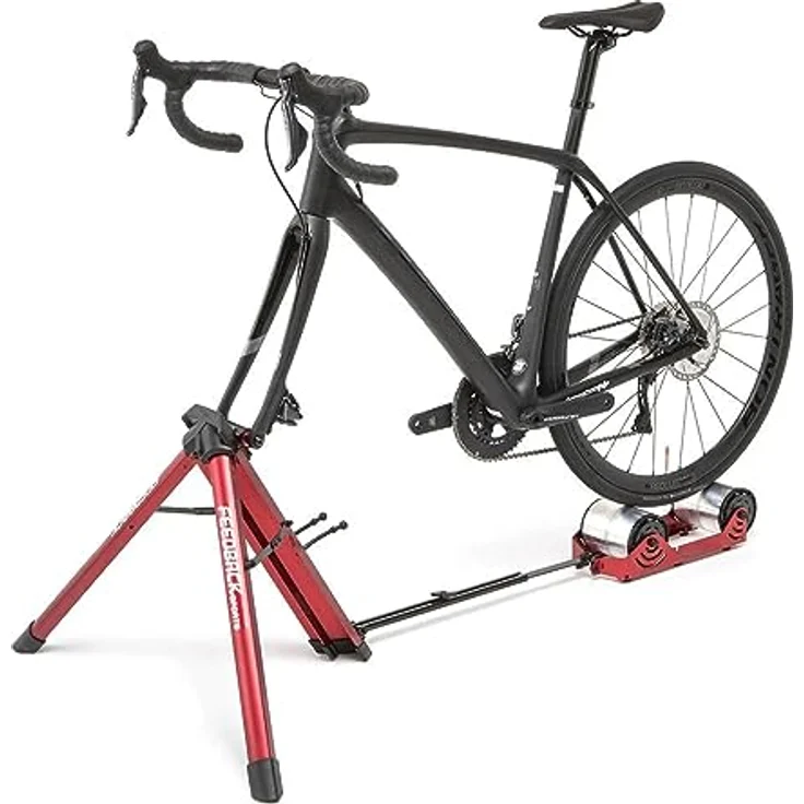 Feedback Sports Omnium Trainer, faltbar mit Transporttasche, Unisex, Erwachsene, rot eloxiert, stufenlose Widerstandserhöhung, 6,2 kg, Packmaß 66 x 18 x 20 cm – Bild 2