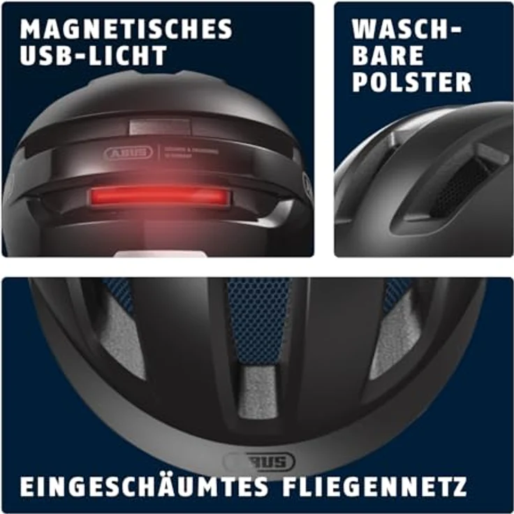 ABUS PURL-Y ACE Fahrradhelm mit LED-Licht, NTA-Schutzhelm für E-Bike und S-Pedelec, Schwarz, Größe S – Bild 4