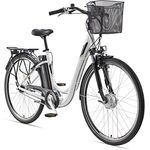 TELEFUNKEN E-Bike Damen 28 Zoll Elektrofahrrad - Citybike Alu mit Fahrradkorb, Frontmotor 250W, 10,4Ah, 36V - RC840 Multitalent, schwarz - Preisvergleich