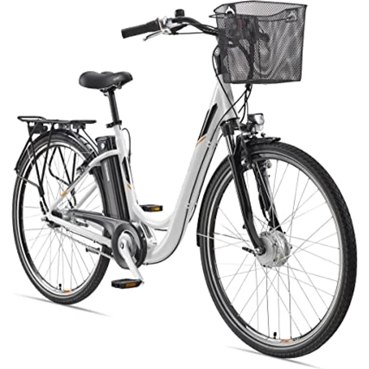 TELEFUNKEN E-Bike Damen 28 Zoll Elektrofahrrad - Citybike Alu mit Fahrradkorb, Frontmotor 250W, 10,4Ah, 36V - RC840 Multitalent, schwarz - Preisvergleich