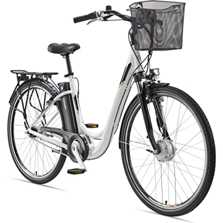 TELEFUNKEN E-Bike Damen 28 Zoll Elektrofahrrad - Citybike Alu mit Fahrradkorb, Frontmotor 250W, 10,4Ah, 36V - RC840 Multitalent, schwarz - Preisvergleich – Bild 1