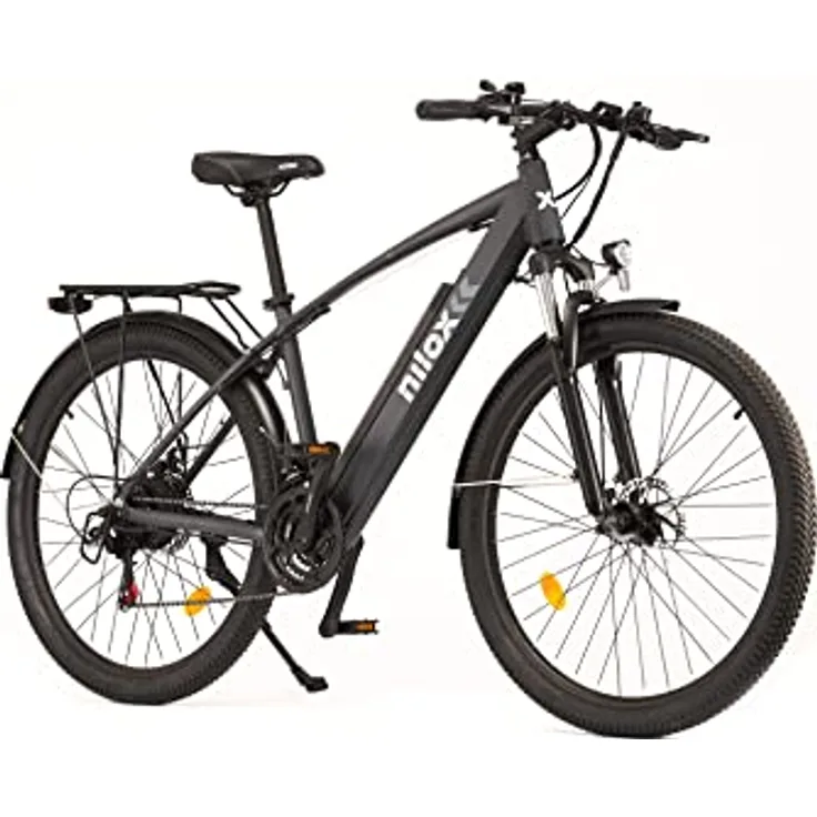 Nilox E-Bike X7 Plus, Trekkingrad Mit Tretunterstützung, 80 km Reichweite, Bis Zu 25 km/h, 36 V 250 W Motor, Halbprofilreifen