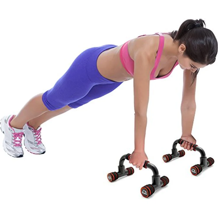 CampTeck U6664 Liegestutzgriffe Push Up Bar Stand mit Schaumstoffgriffen fur Krafttraining, Brust Übungen, Fitness, Sit Up, Kraftsport, Muskelaufbau - 1 Paar – Bild 4