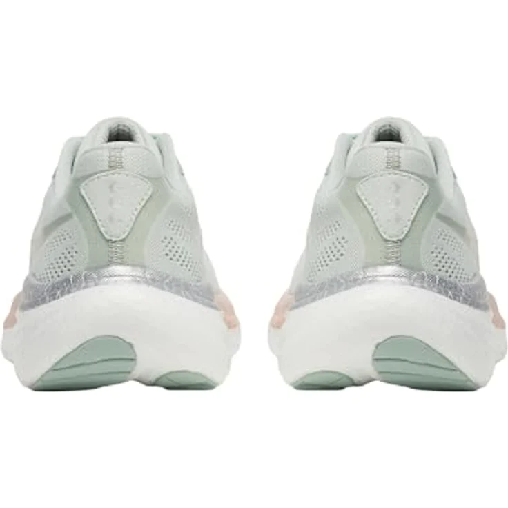 Saucony RIDE 19 Damen Laufschuhe, Mist/Cameo, atmungsaktives Mesh-Obermaterial, PWRRUN+ Dämpfung, spritzwasserfest, stabilisierende Fersenkappe – Bild 7