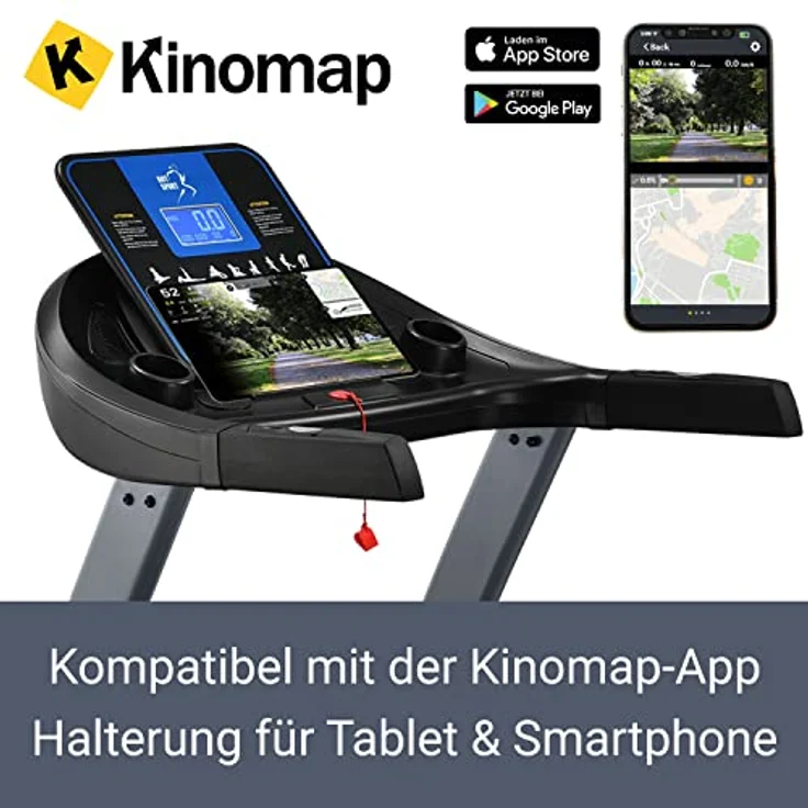 ArtSport Laufband Speedrunner 7000 klappbar mit Kinomap-Funktion, Lauffläche: 141 x 52 cm, bis 22 km/h, 22 Steigungsstufen & LCD Display, bis 150 kg – Bild 4