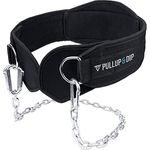 PULLUP & DIP Gürtel mit Kette und 3x Karabiner, Dip Gürtel inkl. Neopren Klappen als Kleiderschutz, Gewichtsgürtel, Weighted Belt, Klimmzug Gürtel für Calisthenics, Kraftsport, Bodybuilding