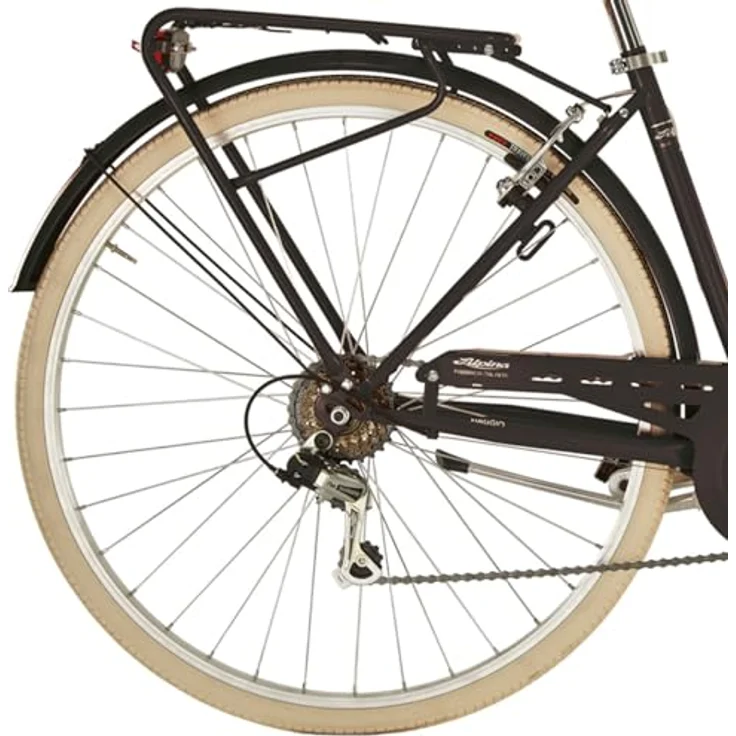 ALPINA Viaggio Damenfahrrad, Schwarz, 28 Zoll, 6-Gang-Getriebe, Stahlrahmen 46 cm, für 160-180 cm Körpergröße geeignet, mit Gepäckträgern und Lichtern – Bild 4