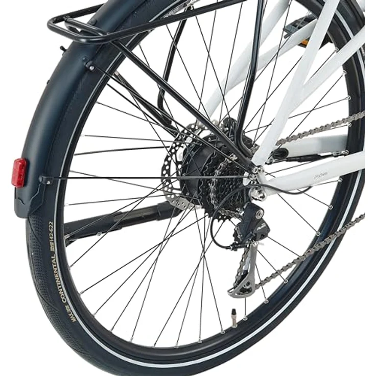 Prophete Urbanicer 2.0 Urban E-Bike 28 Zoll - 360 Wh - Heckmotor - 9-Gang Kettenschaltung - HDY. Scheibenbremse - Kreideton – Bild 5